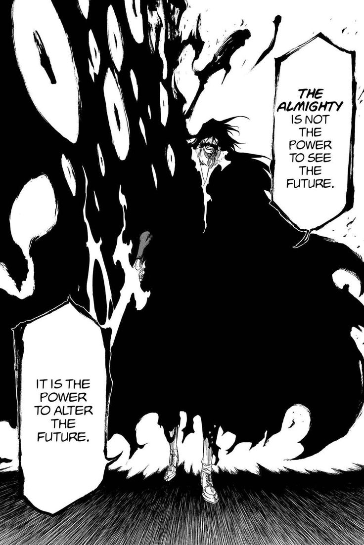 Manga panel: The Almighty is not the power to see the future. It is the power to alter the future.